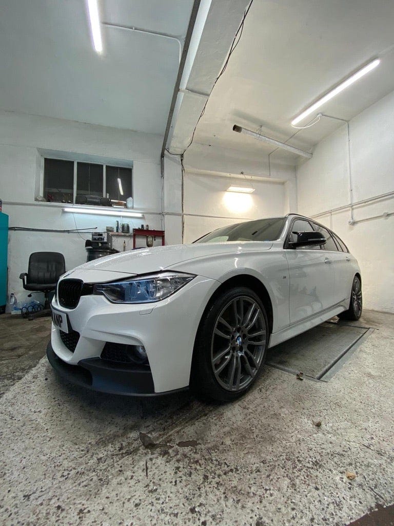 BMW 3 Series F30 F31 2012–2018 Front Lip Spoiler / Front Splitter / Chin Spoiler – M Performance MP Style – Matte Stealth Black Aero Bumper Lip Valance Lower Splitter – M Sport Saloon & Touring (Pre-LCI & LCI)