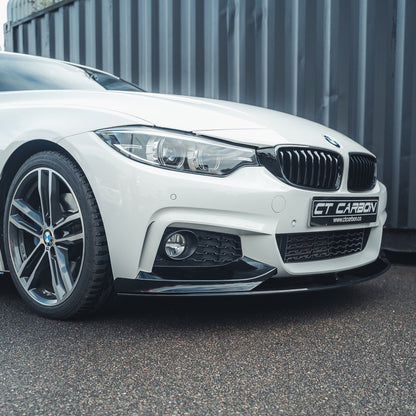 BMW 4 SERIES F32/F33/F36 GLOSS BLACK SPLITTER - MP STYLE - BLAK BY CT CARBON