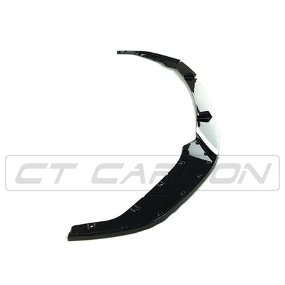 BMW 5 Series G30/G31 2017-2020 pre-LCI Gloss Piano Black Front Splitter – M Performance/M Sport Style Front Lip Spoiler / Bumper Lip / Aero Valance Extension (Saloon/Sedan & Touring/Estate) | BLAK by CT Carbon