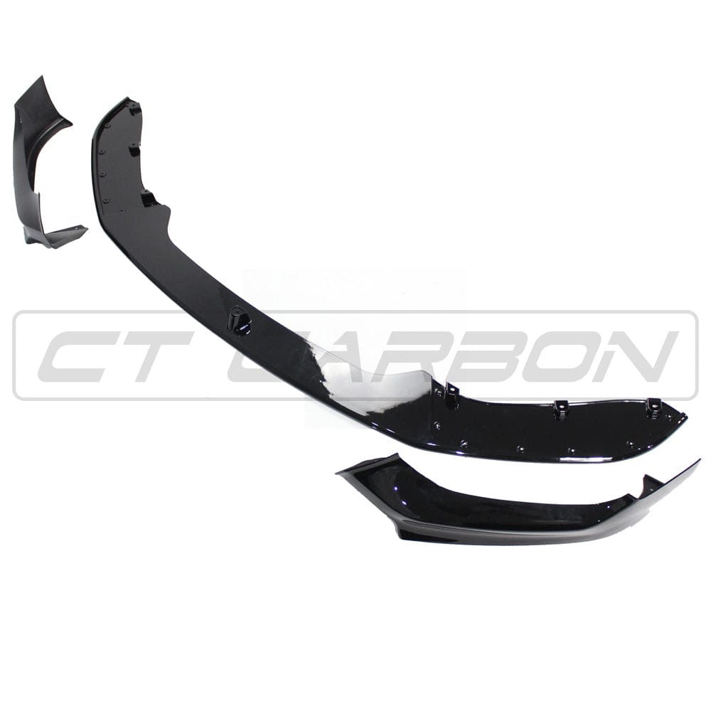 BMW 1 Series F20 F21 LCI Facelift 2015-2020 Gloss Black Front Lip Splitter | Piano Black Front Bumper Lip Chin Spoiler | CT Carbon OEM Style ABS | Front Valance Diffuser Style Lower Spoiler | Aero Lip Bumper Extension | For BMW Hatchback
