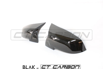 BMW F-Series Wing Mirror Caps/Covers - M Performance M4 Style Gloss Black OE Look - Fits F20 F21 F22 F23 F30 F31 F32 F33 F87 M2 - 1 2 3 4 Series M Sport (2015-2020) - Replacement Door Mirror Housings Shells - CT Carbon / CT BLAK
