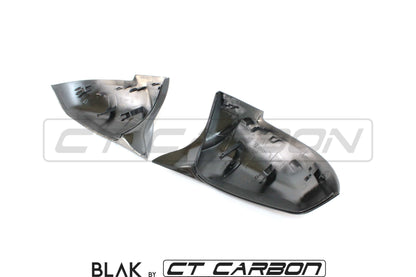 BMW F-Series Wing Mirror Caps/Covers - M Performance M4 Style Gloss Black OE Look - Fits F20 F21 F22 F23 F30 F31 F32 F33 F87 M2 - 1 2 3 4 Series M Sport (2015-2020) - Replacement Door Mirror Housings Shells - CT Carbon / CT BLAK