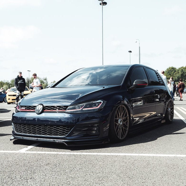 VW Volkswagen Golf Mk7 Mk7.5 2014-2020 GTI GTD R R-Line Gloss Black Front Bumper Lip Splitter / Chin Spoiler / Lower Valance – ABS OEM Style by CT Carbon