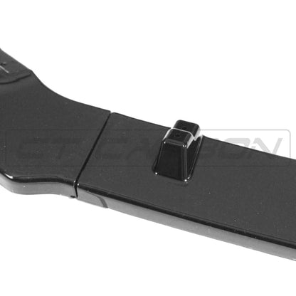 VW Polo Mk6 AW 2017-2020 Front Lip Spoiler Splitter Gloss Piano Black ABS - CT Carbon Front Bumper Lip/Lower Valance Skirt Apron Blade Body Kit Add On OEM+ Styling Pre-Facelift