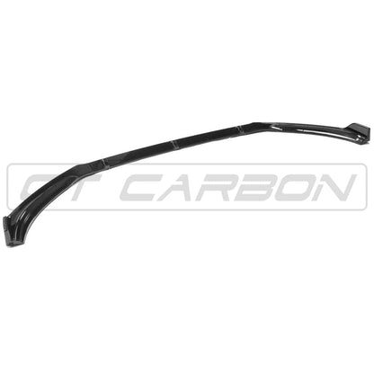 VW Polo Mk6 AW 2017-2020 Front Lip Spoiler Splitter Gloss Piano Black ABS - CT Carbon Front Bumper Lip/Lower Valance Skirt Apron Blade Body Kit Add On OEM+ Styling Pre-Facelift