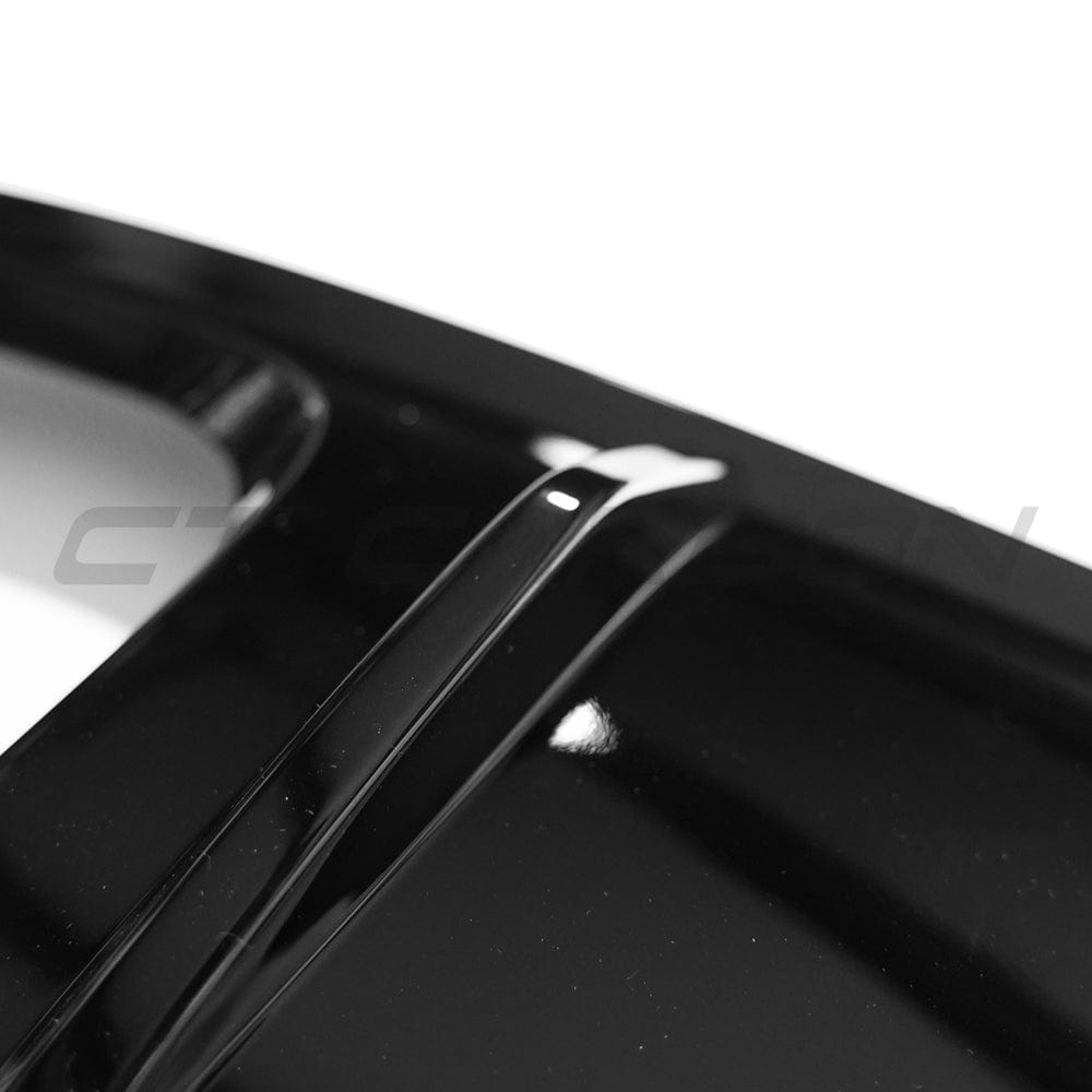 Audi A3 S Line / S3 8V Facelift Saloon Sedan 4 Door Rear Bumper Diffuser Valance Splitter Rear Apron - Gloss Piano Black ABS Lower Trim, Quad Exhaust Compatible 2016 2017 2018 2019 2020