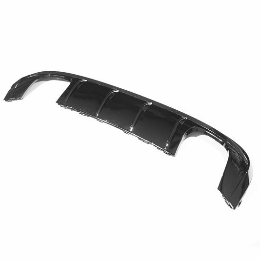 Audi A3 S Line / S3 8V Facelift Saloon Sedan 4 Door Rear Bumper Diffuser Valance Splitter Rear Apron - Gloss Piano Black ABS Lower Trim, Quad Exhaust Compatible 2016 2017 2018 2019 2020