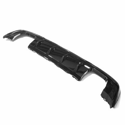 Audi A3 8V S-Line & S3 8V Sportback 5dr Facelift Rear Diffuser/Valance/Splitter - Gloss Piano Black Quad Exhaust Lower Bumper Insert Rear Skirt/Lip Trim (2016-2020)