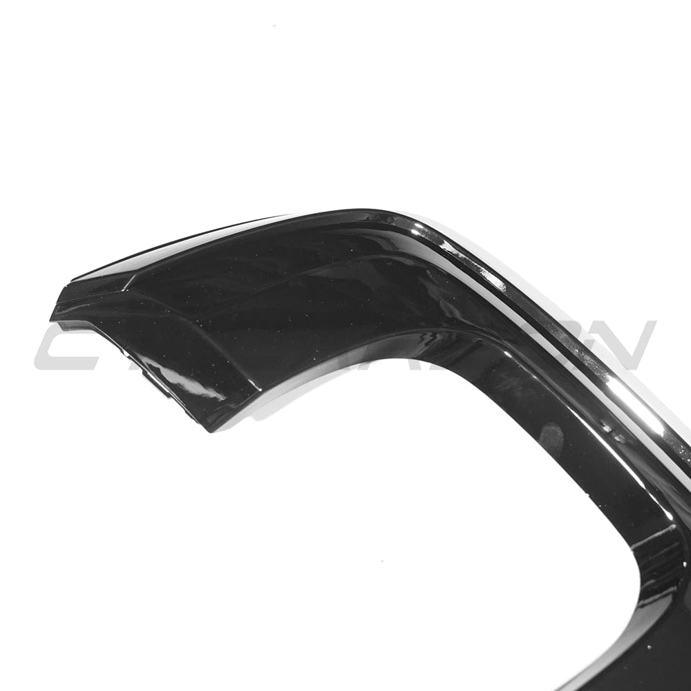 Audi A3 8V S-Line & S3 8V Sportback 5dr Facelift Rear Diffuser/Valance/Splitter - Gloss Piano Black Quad Exhaust Lower Bumper Insert Rear Skirt/Lip Trim (2016-2020)