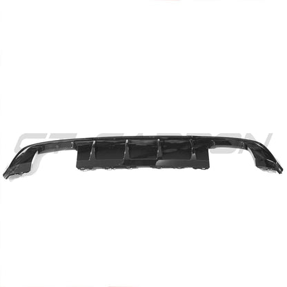 Audi A3 8V S-Line & S3 8V Sportback 5dr Facelift Rear Diffuser/Valance/Splitter - Gloss Piano Black Quad Exhaust Lower Bumper Insert Rear Skirt/Lip Trim (2016-2020)