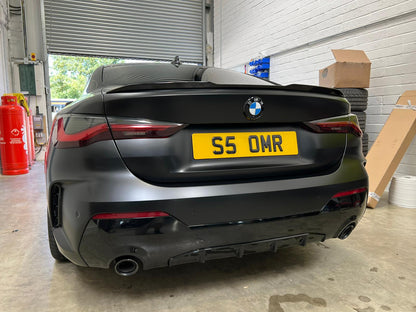 BMW 4 Series G22 Coupe Gloss Piano Black Boot Lip Spoiler – M Performance Style Rear Wing/Lip – Trunk/Tailgate Spoiler by CT Carbon – ABS – Fits 420i 430i 420d 430d M440i