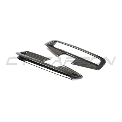 BMW 4 Series G22/G23 2020–2025 Carbon Fibre Side Vents (Air Extractors) for M Sport – Side Gills, Fender/Wing Outlet Trim, M Performance Style Gloss Carbon Side Grille Covers for Coupé & Cabriolet (Pair)