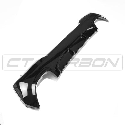BMW 4 Series G22/G23 M440i/440i Rear Diffuser Gloss Black, M Performance Style OEM+ – Rear Valance/Apron/Bumper Insert/Lip/Splitter – Square Outlet Exhaust Only, 2020+ Coupe/Convertible, CT Carbon