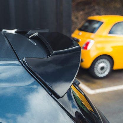 VW Volkswagen Golf Mk7 Mk7.5 2014-2020 Gloss Piano Black Roof Spoiler / Roof Wing Extension Tailgate Boot Lip ABS - GTI GTD R R-Line Hatchback OEM+ Style by CT Carbon