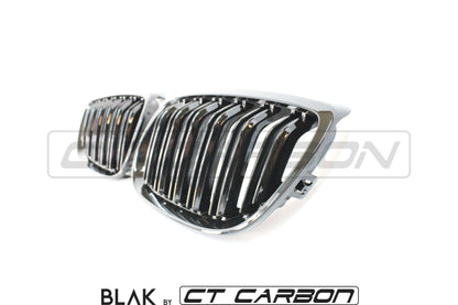 BMW M3 / 3 SERIES E92/E93 DOUBLE SLAT BLACK GRILLES - BLAK BY CT CARBON