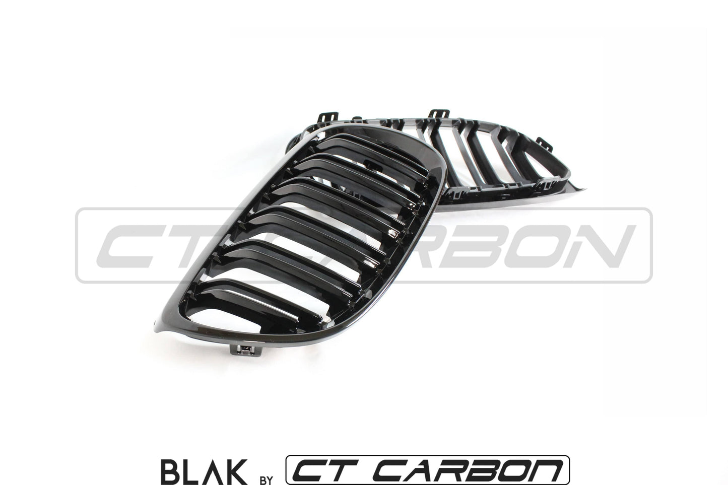 BMW M3 / 3 SERIES E92/E93 DOUBLE SLAT BLACK GRILLES - BLAK BY CT CARBON