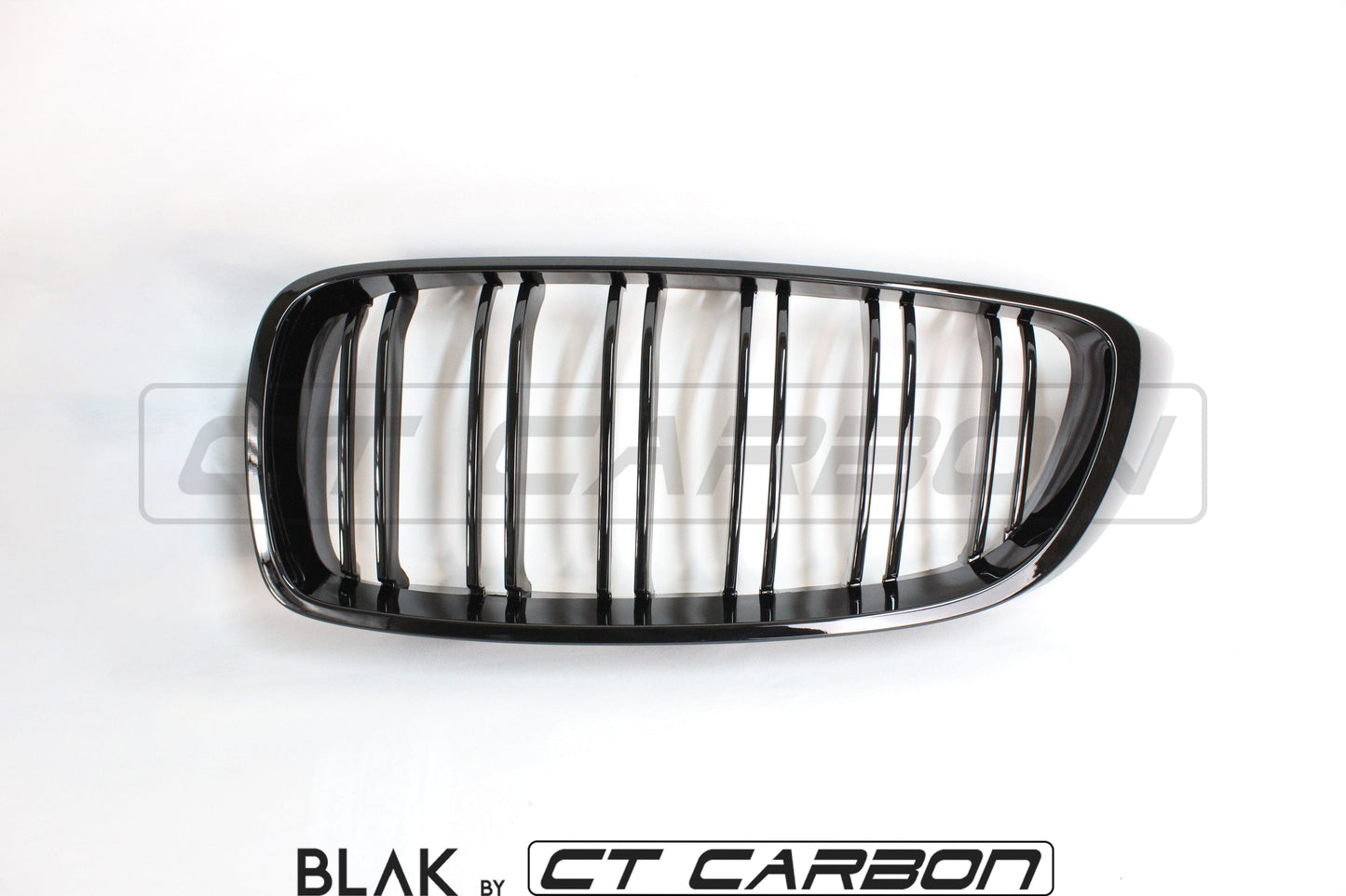 BMW M3 F80 2014-2020 Double Slat/Twin Bar Black Kidney Grilles/Grills Pair – Blak by CT Carbon | Front Radiator Grille Set | Shadowline Blackout M Performance Style ABS Replacement | OEM Fit