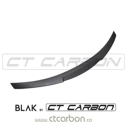 BMW M4 F82 Coupe 2014-2020 Satin Matte Black Rear Boot/Bootlid Lip Spoiler, V-Style Ducktail Wing – ABS Non-Carbon Trunk/Tailgate Rear Spoiler | OEM+ Rear Lip | BLAK by CT Carbon