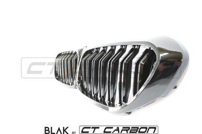 BMW M5 F90 & 5 Series G30/G31 Twin/Double Slat Black Kidney Grilles - Gloss Black Shadowline M-Style Front Grill Set (Saloon/Touring) 2016+ | Blackout De-Chrome ABS Replacement by BLAK by CT Carbon
