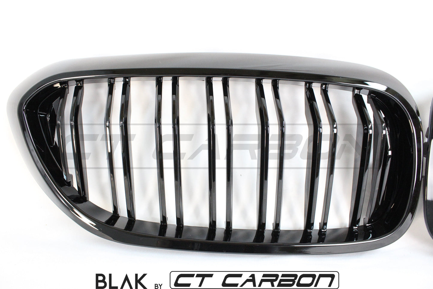BMW M5 F90 & 5 Series G30/G31 Front Kidney Grille Set - Twin/Double Slat Black Shadowline/Shadow Line Dechrome M Style Radiator Grill Upgrade 2016+ (Saloon/Touring) | Replacement Blackout Grills by CT Carbon BLAK