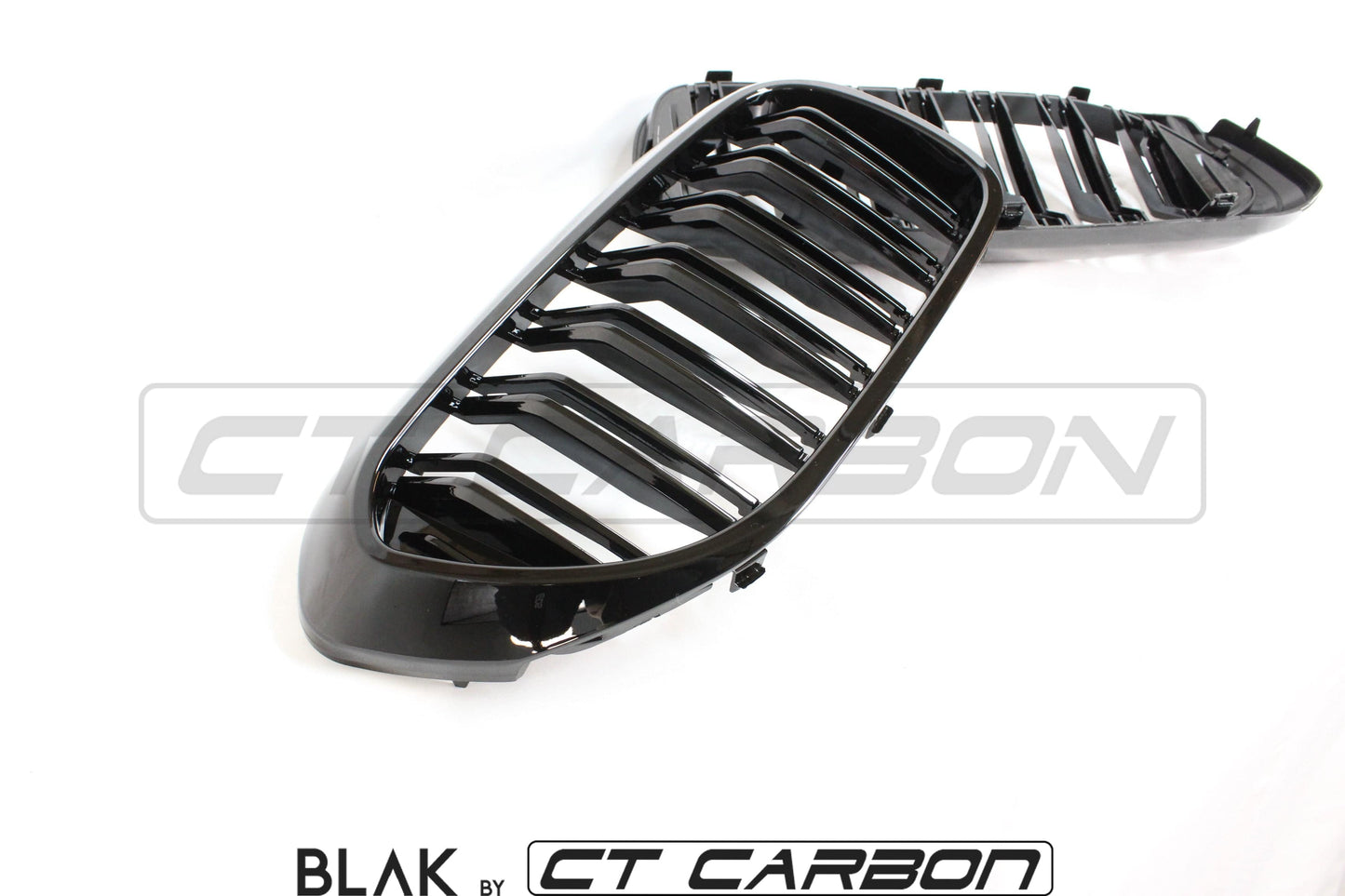 BMW M5 F90 (2017-2020) & 5 Series G30/G31 (2016+) Blackout Kidney Grilles - Twin/Double Slat M Performance Style Shadowline Replacement Front Radiator Grill Set | BLAK by CT Carbon