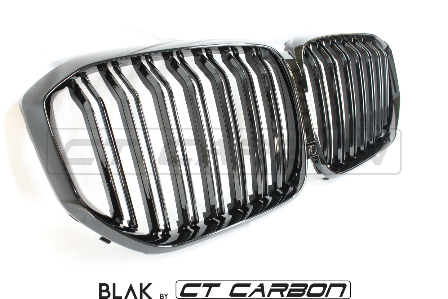 BMW X5 G05 2018+ Double Slat Kidney Grilles Black – BLAK by CT Carbon | M-Style Twin Bar Front Grill/Grille Replacement | Shadowline Dechrome Black Pack Radiator Grille Set | ABS Aftermarket Upgrade