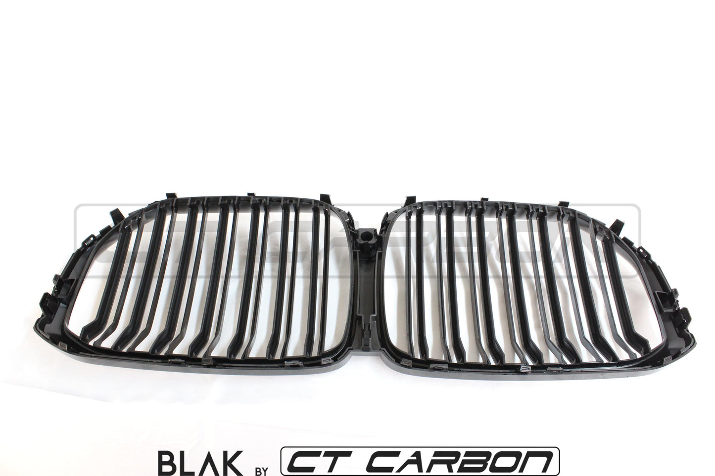 BMW X5 G05 Black Kidney Grilles 2018-on - Double Slat Twin-Bar Front Grill Replacement, Shadowline/Blackout Dechrome Radiator Grille Set - BLAK by CT Carbon