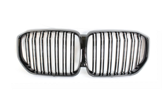 BMW X5 G05 Black Kidney Grilles 2018-on - Double Slat Twin-Bar Front Grill Replacement, Shadowline/Blackout Dechrome Radiator Grille Set - BLAK by CT Carbon