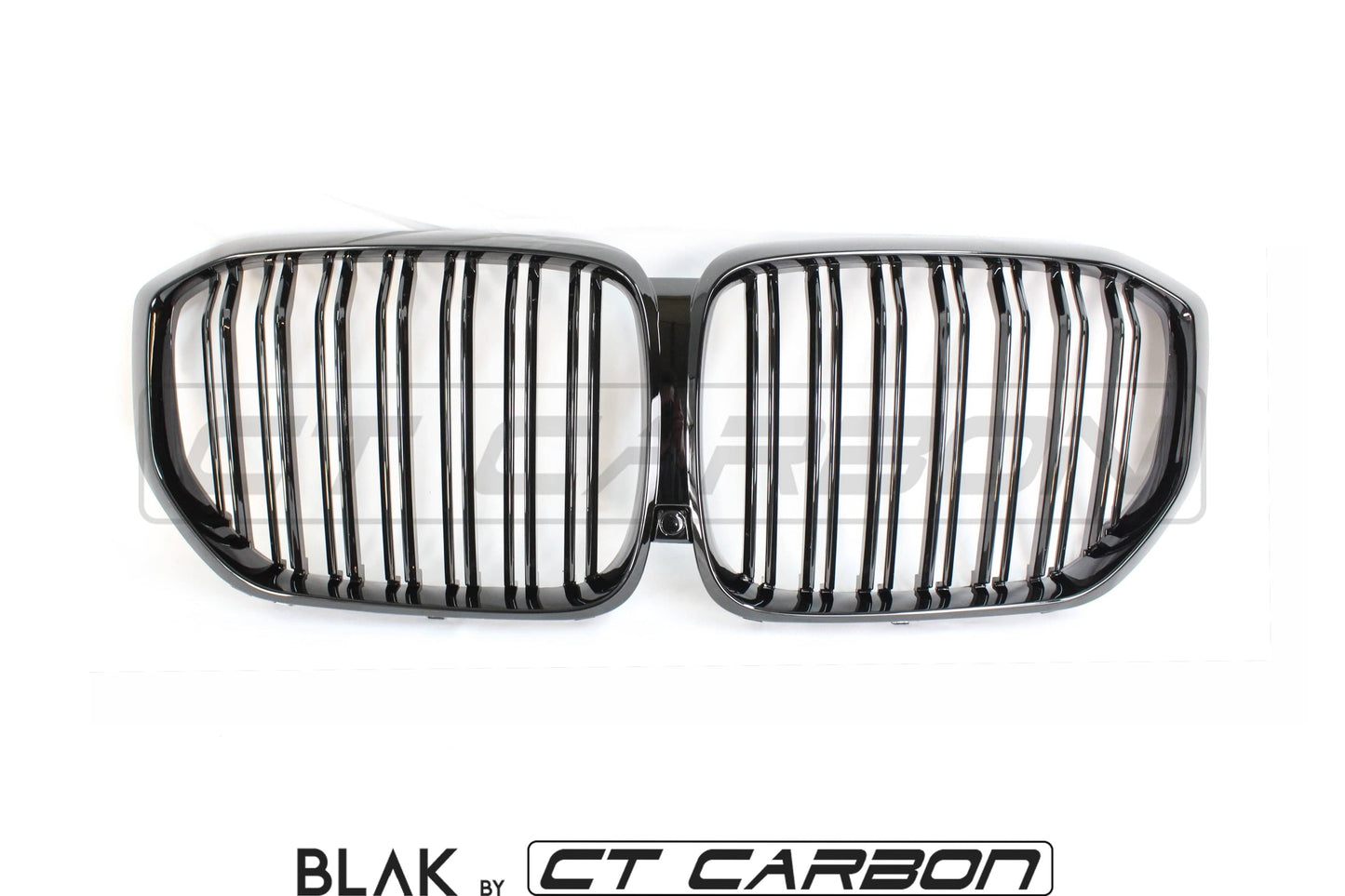 BMW X5 G05 2018+ Double Slat Kidney Grilles Black – BLAK by CT Carbon | M-Style Twin Bar Front Grill/Grille Replacement | Shadowline Dechrome Black Pack Radiator Grille Set | ABS Aftermarket Upgrade