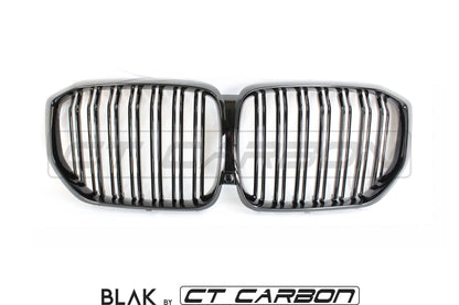 BMW X5 G05 2018+ Double Slat Kidney Grilles Black – BLAK by CT Carbon | M-Style Twin Bar Front Grill/Grille Replacement | Shadowline Dechrome Black Pack Radiator Grille Set | ABS Aftermarket Upgrade