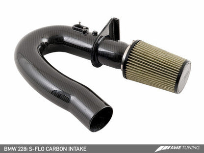 AWE Tuning S-FLO Carbon Fibre/Fiber Cold Air Intake (CAI) Kit + Turbo Inlet Pipe – BMW 2 Series F22 228i N20 2.0T | Performance Induction Kit, Sealed Airbox, High-Flow Filter