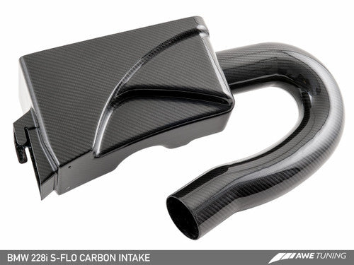 AWE Tuning S-FLO Carbon Fibre Enclosed Cold Air Intake Induction Kit + Turbo Inlet Pipe for BMW 3 Series 320i 2.0T F30/F31 F3x (2012-2019) - Sealed Airbox Performance Intake Upgrade, Washable Filter