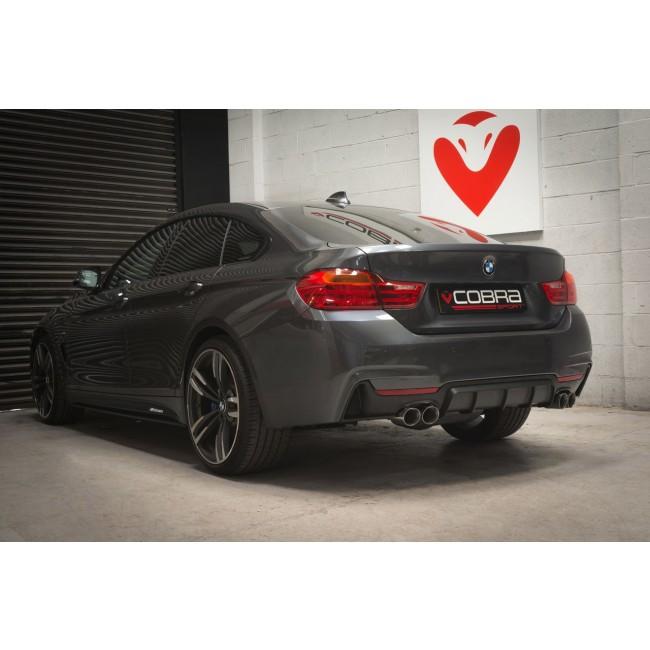 BMW 4 Series 430d F32 F33 F36 (2013-2020) Quad Exit/Quad Tip M4 Look Axle-Back Exhaust | Rear Silencer/Backbox/Muffler Conversion | T304 Stainless Performance System | Centre-Back | Diesel (Non AdBlue) | Fits M Sport Bumper | UK-Made