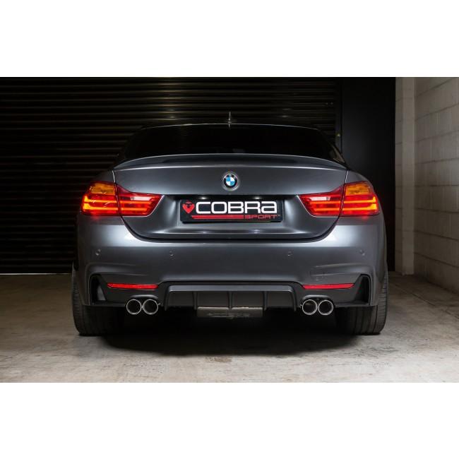 BMW 4 Series 430d F32 F33 F36 (2013-2020) Quad Exit/Quad Tip M4 Look Axle-Back Exhaust | Rear Silencer/Backbox/Muffler Conversion | T304 Stainless Performance System | Centre-Back | Diesel (Non AdBlue) | Fits M Sport Bumper | UK-Made