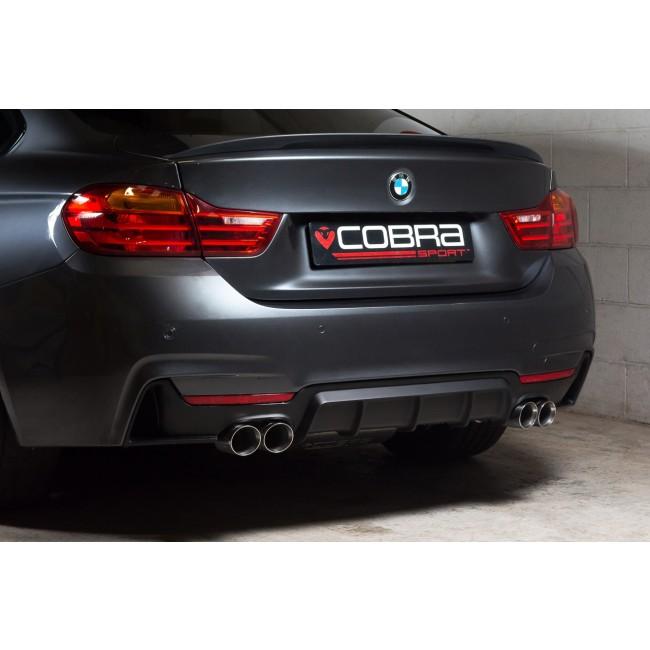 BMW 4 Series 430d F32 F33 F36 (2013-2020) Quad Exit/Quad Tip M4 Look Axle-Back Exhaust | Rear Silencer/Backbox/Muffler Conversion | T304 Stainless Performance System | Centre-Back | Diesel (Non AdBlue) | Fits M Sport Bumper | UK-Made