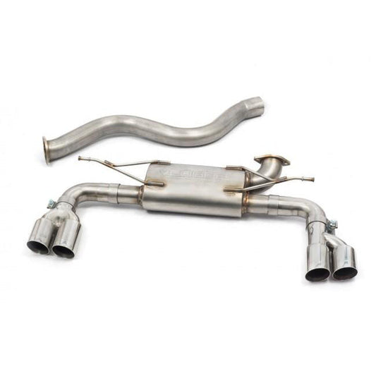 BMW 435d Diesel 4 Series (F32/F33/F36) Quad Exit M4 Look Exhaust Conversion – Cobra Sport T304 Stainless Rear Section, Dual Twin 76mm Polished Slash-Cut Tips, Back Box/Center-Back Replacement, M Sport Bumper Fit – Coupe/Convertible/Gran Coupe