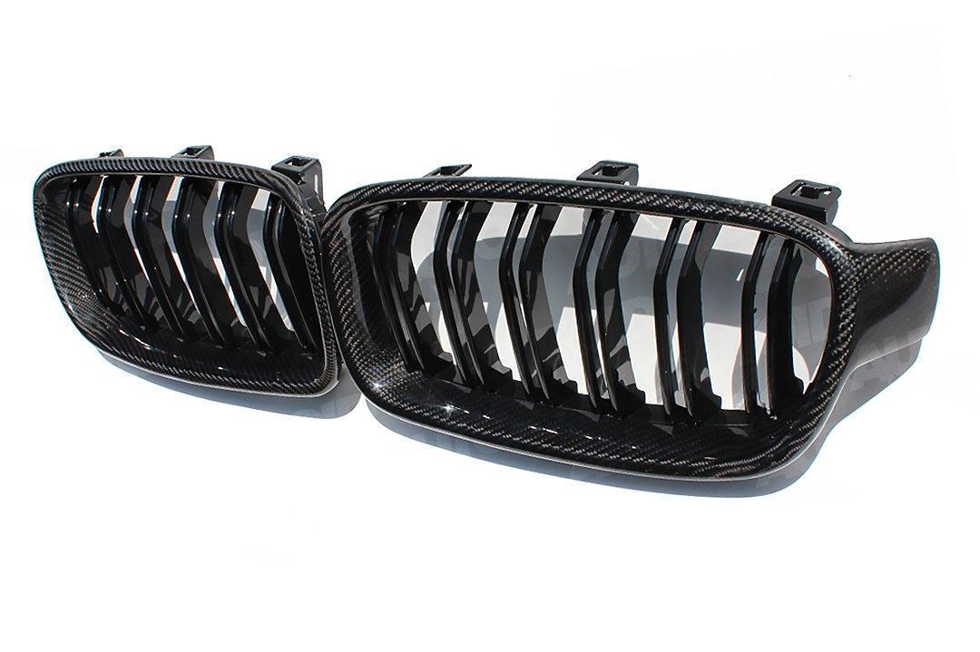 AUTOID BMW F30 F31 Carbon Fibre Double Slat Kidney Grilles (Inc. 318i, 325d, 330i & 340i)