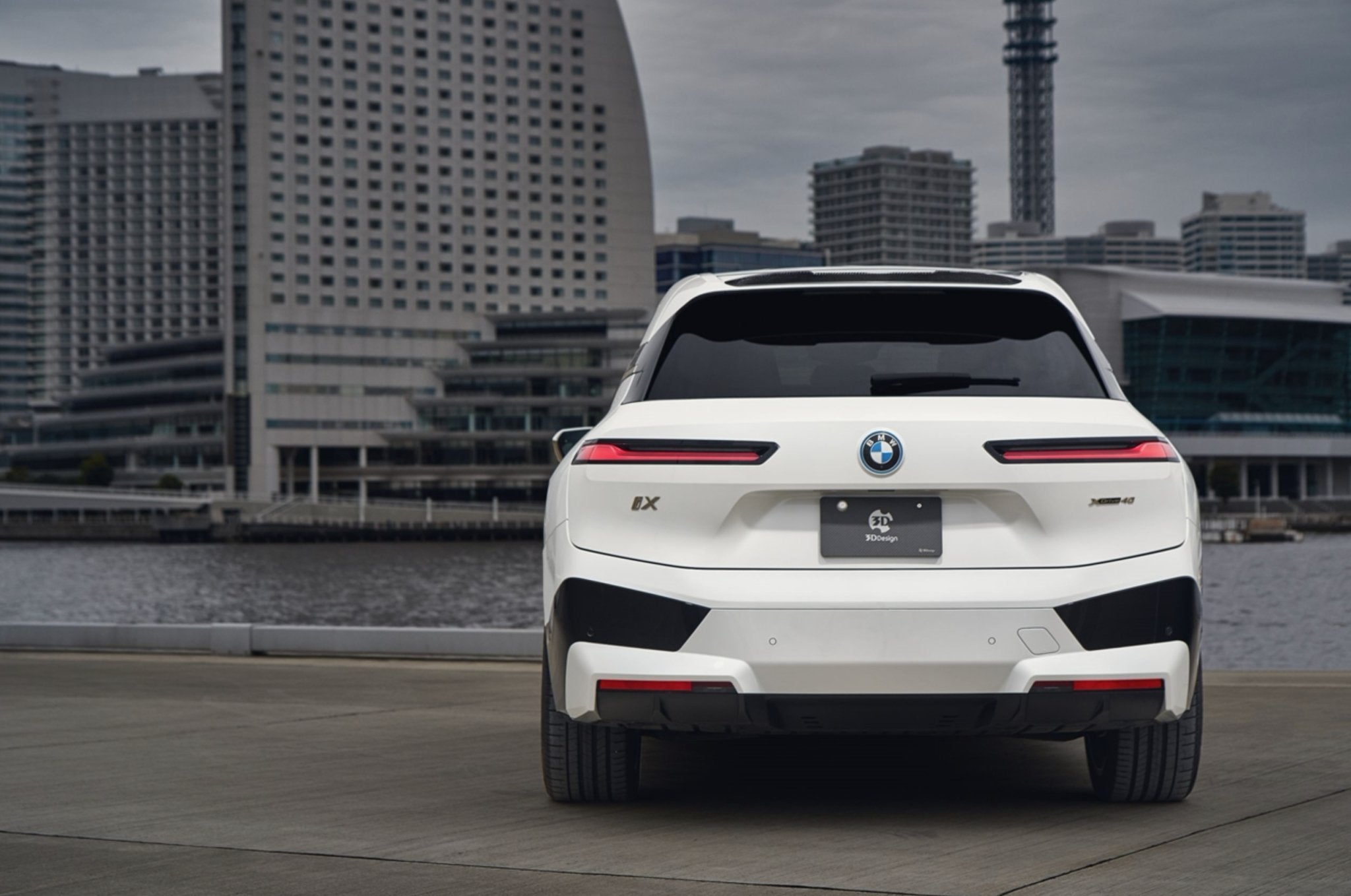 White Ix Rear BMW iX (I20) Carbon Fibre Rear Spoiler - Boot Lip/Tailgate Lip Rear Wi ...
