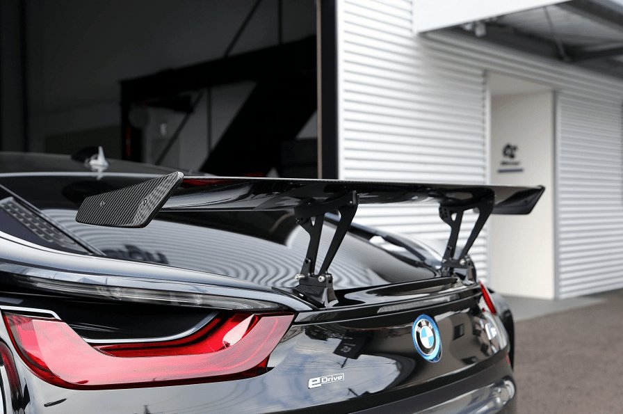 BMW i8 (I12) Carbon Fibre/Fiber Rear Wing Spoiler by 3D Design - GT Wing / Trunk Boot Spoiler - Pre-Preg 2x2 Twill Aero Upgrade Performance Carbon Wing