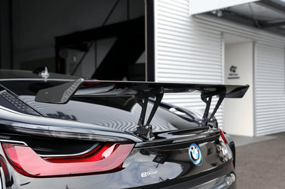 BMW i8 (I12) Carbon Fibre/Fiber Rear Wing Spoiler by 3D Design - GT Wing / Trunk Boot Spoiler - Pre-Preg 2x2 Twill Aero Upgrade Performance Carbon Wing