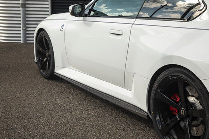 BMW M2 G87 Carbon Fibre/Carbon Fiber Side Skirts by 3D Design (2023+) – Side Skirt Extensions, Side Splitters, Rocker Panel/Sill Blades, Aero Body Kit/Ground Effects, 2x2 Twill Pre-Preg