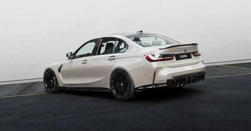 BMW M3 G80 G81 EVO-S Gloss Black Diffuser Extensions by ZAERO (2021+)