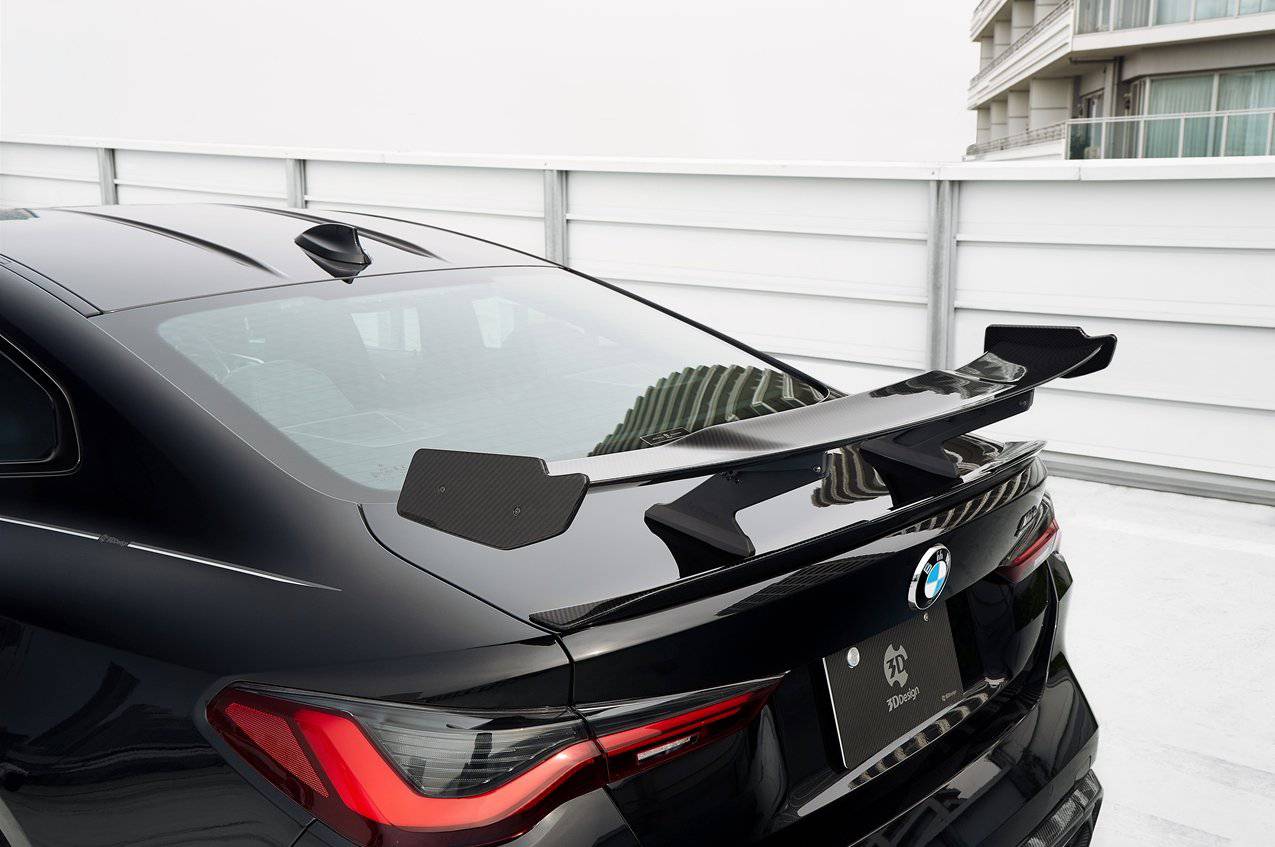 BMW M4 G82 Rear Wing/Trunk Spoiler - 3D Design Japan CFRP (Carbon Fibre/Fiber) Performance Aerofoil for M4 Coupe (2020+) - Boot Lid Wing, Track Downforce Upgrade