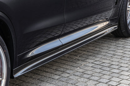 BMW X3 G01 & X4 G02 Carbon Fibre Side Skirts by 3D Design (2018+ LCI) – Full Length CFRP Side Skirt Extensions, Rocker Panel/Sill Extensions, Aero Side Splitters / Side Blades – Gloss Carbon Fiber Body Kit Upgrade for M Sport