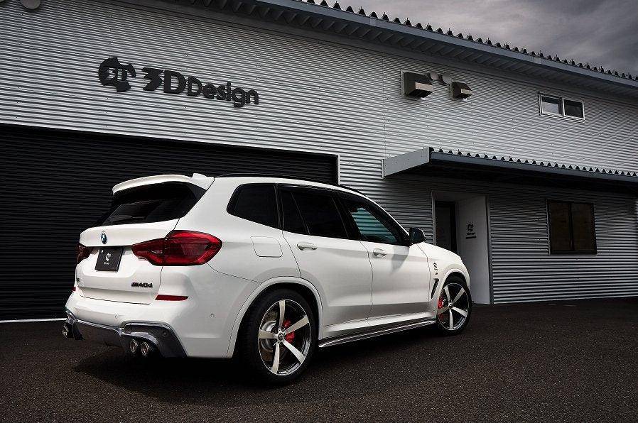 BMW X3 G01 & X4 G02 Carbon Fibre Side Skirts by 3D Design (2018+ LCI) – Full Length CFRP Side Skirt Extensions, Rocker Panel/Sill Extensions, Aero Side Splitters / Side Blades – Gloss Carbon Fiber Body Kit Upgrade for M Sport