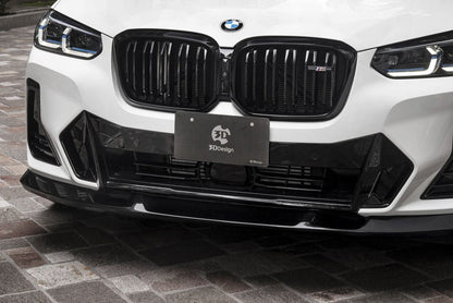 3D Design Polyurethane (PU) Front Lip Splitter/Chin Spoiler for BMW X3 G01 & X4 G02 M Sport LCI Facelift 2021+ – Front Bumper Lip, Front Bumper Extension, Lower Valance Upgrade