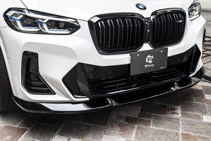 3D Design Polyurethane (PU) Front Lip Splitter/Chin Spoiler for BMW X3 G01 & X4 G02 M Sport LCI Facelift 2021+ – Front Bumper Lip, Front Bumper Extension, Lower Valance Upgrade