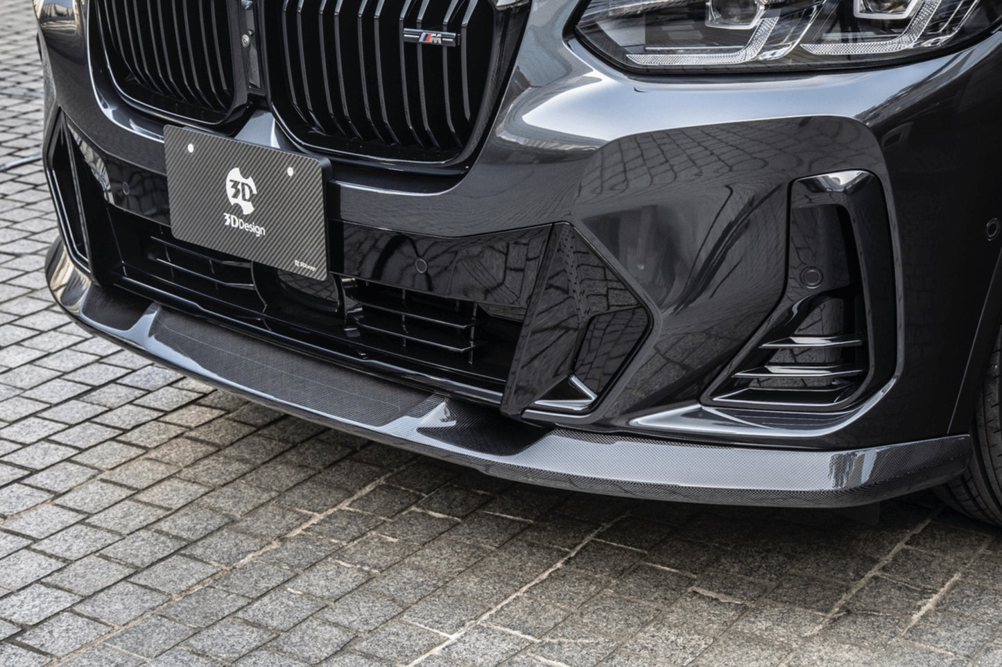 BMW X3 G01 LCI M Sport (2021+) Carbon Fibre (Carbon Fiber) Front Splitter / Front Lip Spoiler by 3D Design - CFRP Front Bumper Lip, Chin Spoiler, Facelift Lower Valance, OEM+ Japanese Aero Upgrade