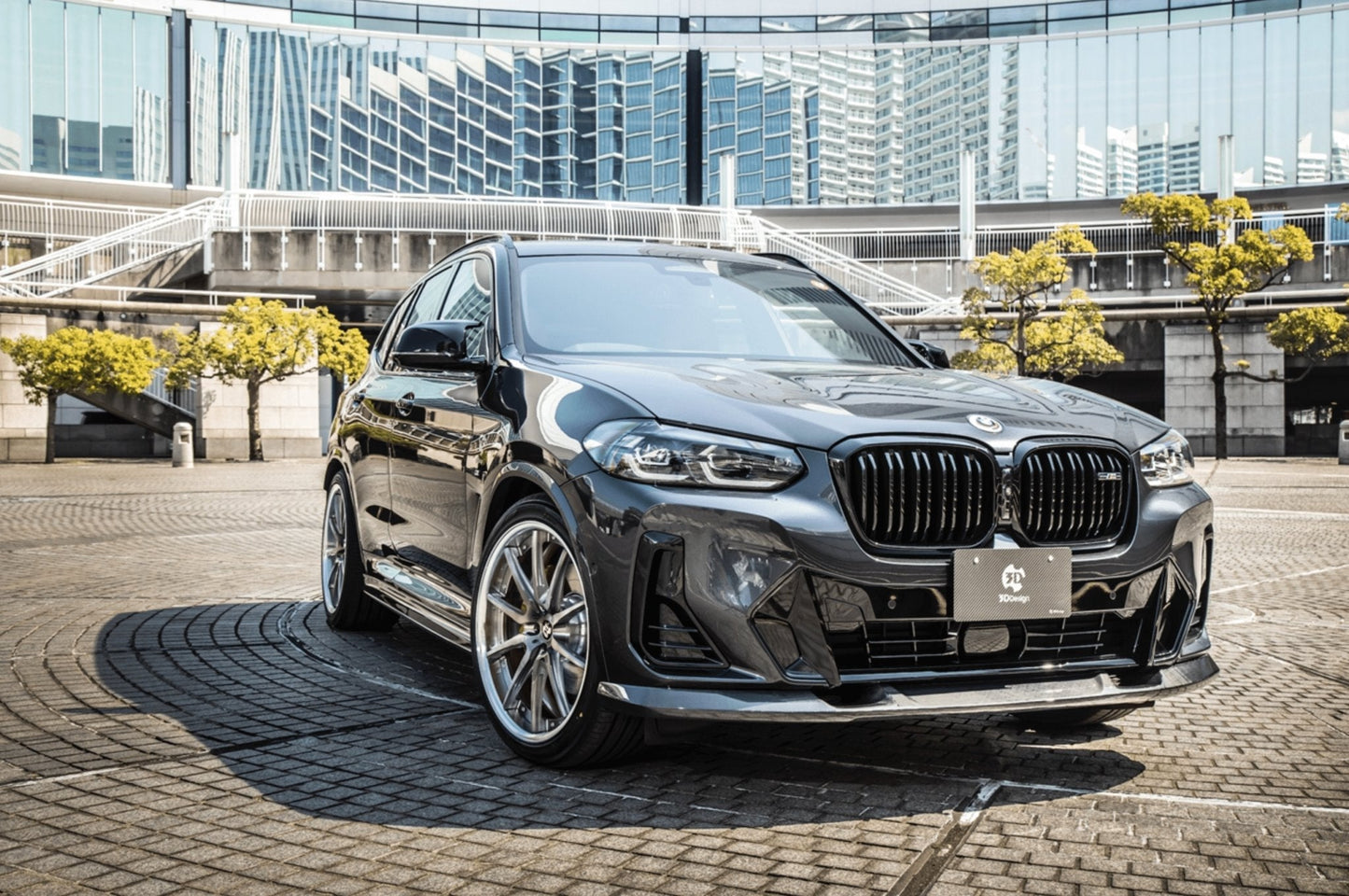 BMW X3 G01 LCI M Sport (2021+) Carbon Fibre (Carbon Fiber) Front Splitter / Front Lip Spoiler by 3D Design - CFRP Front Bumper Lip, Chin Spoiler, Facelift Lower Valance, OEM+ Japanese Aero Upgrade