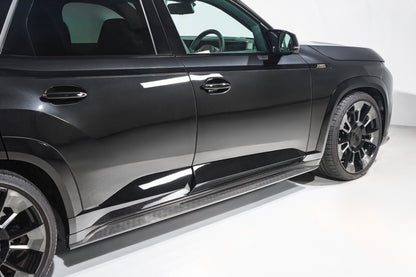 BMW XM G09 Carbon Fibre/Carbon Fiber Side Skirts by 3D Design – Side Skirt Extensions, Rocker Panel Sill Extensions, Aero Side Splitters/Blades (2023+)